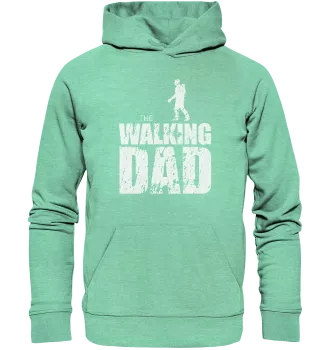 Organic Hoodie - The Walking Dad - Trage DAD1 - L - Mid Heather Green XS front light