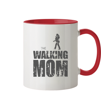 Tasse - The Walking Mom - Trage MOM1 - D - zweifarbig - Rot 330ml front dark