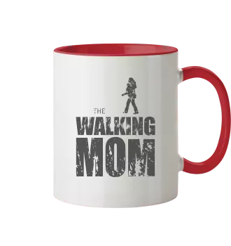 Tasse - The Walking Mom - Trage MOM1 - D - zweifarbig - Rot 330ml front dark