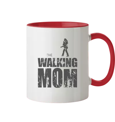 Tasse - The Walking Mom - Trage MOM1 - D - zweifarbig - Rot 330ml front dark