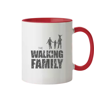 Tasse - The Walking Family - FAMILY1 - D - zweifarbig - Rot 330ml front dark