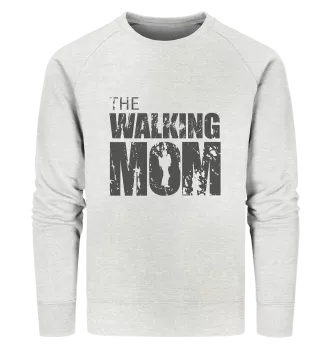 Organic Sweatshirt - The Walking Mom - Trage MOM2 - D - Cream Heather Grey S front dark