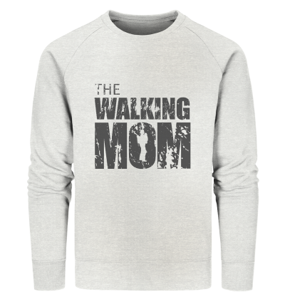 Organic Sweatshirt - The Walking Mom - Trage MOM2 - D - Cream Heather Grey S front dark