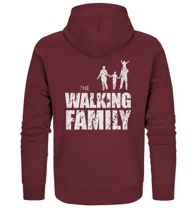 Organic Zipper - The Walking Family - FAMILY1 - L - Burgundy XS back light