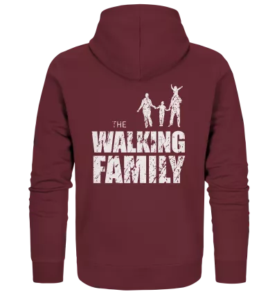 Organic Zipper - The Walking Family - FAMILY1 - L - Burgundy XS back light