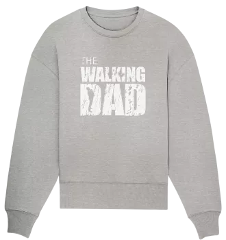 Organic Oversize Sweatshirt - The Walking Dad - Trage DAD3 - L - Heather Grey S front light