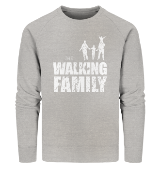 Organic Sweatshirt - The Walking Family - FAMILY1 - L - Heather Grey S front light