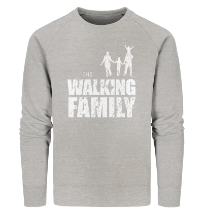 Organic Sweatshirt - The Walking Family - FAMILY1 - L - Heather Grey S front light