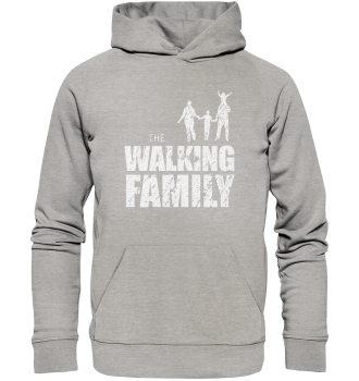 Organic Hoodie - The Walking Family - FAMILY1 - L - Heather Grey XS front light