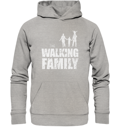 Organic Hoodie - The Walking Family - FAMILY1 - L - Heather Grey XS front light