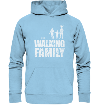 Organic Hoodie - The Walking Family - FAMILY1 - L - Sky Blue XS front light