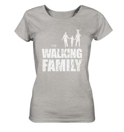 Ladies Organic Shirt  - The Walking Family - FAMILY1 - L - meliert - Heather Grey S front light