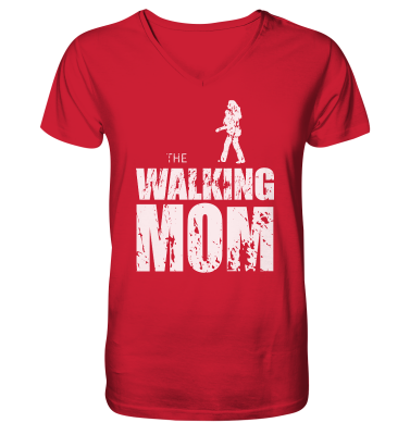 Organic V-Neck Shirt - The Walking Mom - Trage MOM1 - L - Red S front light