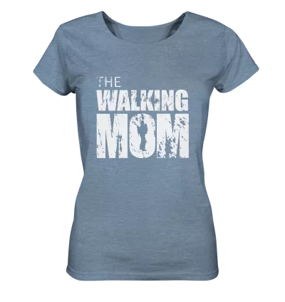 Ladies Organic Shirt - The Walking Mom - Trage MOM2 - L - meliert - Mid Heather Blue S front light