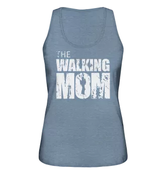 Ladies Organic Tank-Top - The Walking Mom - Trage MOM2 - L - Mid Heather Blue S front light