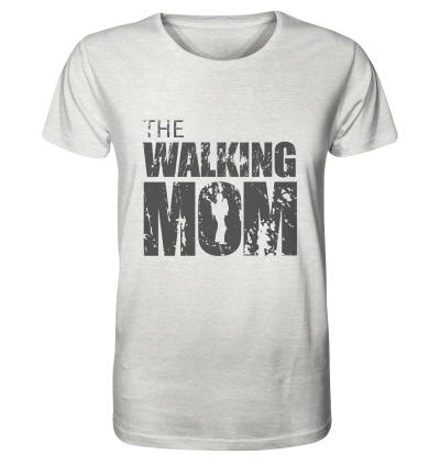 Organic Shirt -The Walking Mom  - Trage MOM2 - D - meliert - Cream Heather Grey XS front dark