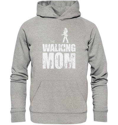 Organic Hoodie - The Walking Mom - Trage MOM1 - L - Heather Grey XS front light