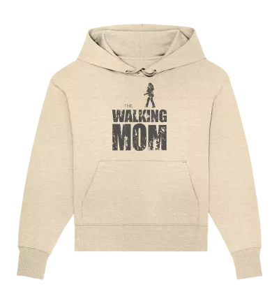 Organic Oversize Hoodie - The Walking Mom - Trage MOM1 - D - Natural Raw S front dark