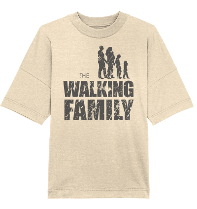 Organic Oversize Shirt - The Walking Family - FAMILY2-D - Natural Raw XS front dark