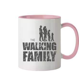 Tasse zweifarbig - The Walking Family - FAMILY2-D - Altrosa 330ml front dark