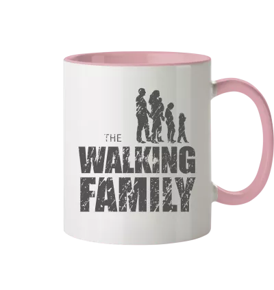 Tasse zweifarbig - The Walking Family - FAMILY2-D - Altrosa 330ml front dark