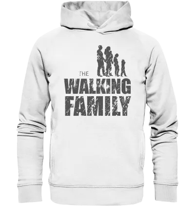 Organic Fashion Hoodie - The Walking Family - FAMILY2-D - White XS front dark