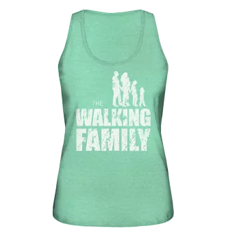 Ladies Organic Tank-Top - The Walking Family - FAMILY2 - Mid Heather Green S front light