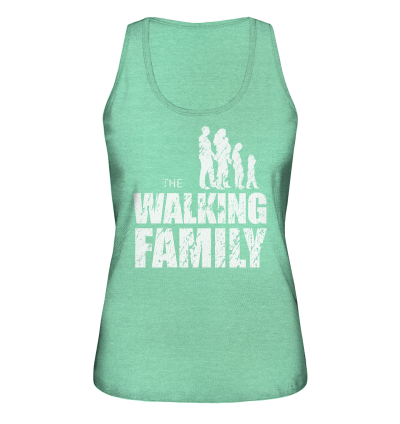 Ladies Organic Tank-Top - The Walking Family - FAMILY2 - Mid Heather Green S front light