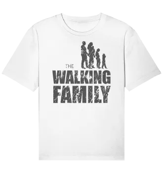 Organic Relaxed Shirt - The Walking Family - FAMILY2-D - White XS front dark