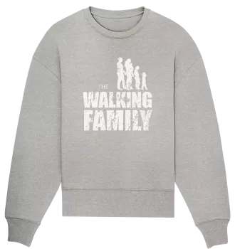 Organic Oversize Sweatshirt - The Walking Family - FAMILY2 - Heather Grey S front light