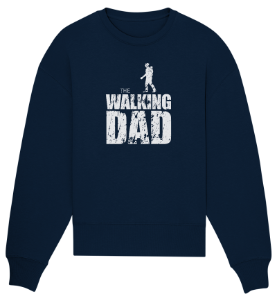 Organic Oversize Sweatshirt - The Walking Dad - Trage DAD2 - L - French Navy S front light