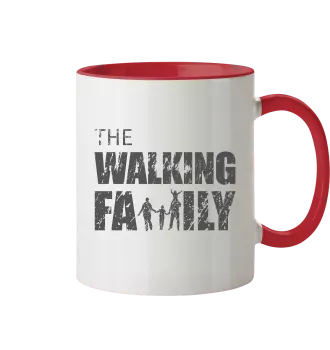 Tasse zweifarbig - The Walking Family - FAMILY3-D - Rot 330ml front dark