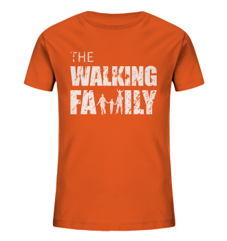 Kids Organic Shirt - The Walking Family - FAMILY3 - Bright Orange 98104 3-4 front light