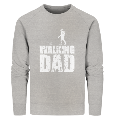 Organic Sweatshirt - The Walking Dad - Trage DAD1 - L - Heather Grey S front light