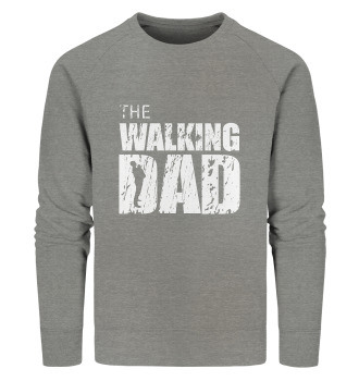 Organic Sweatshirt - The Walking Dad - Trage DAD3 - L - Mid Heather Grey S front light