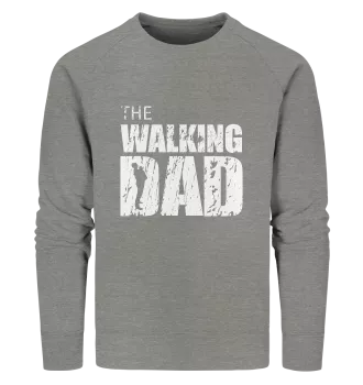 Organic Sweatshirt - The Walking Dad - Trage DAD3 - L - Mid Heather Grey S front light