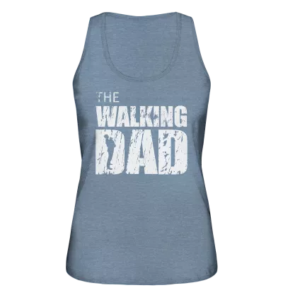 Ladies Organic Tank-Top - The Walking Dad - Trage DAD3 - L - Mid Heather Blue S front light