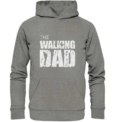 Organic Hoodie - The Walking Dad - Trage DAD3 - L - Mid Heather Grey XS front light